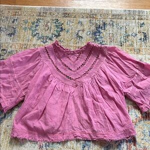 Free People Pink open back shirt
